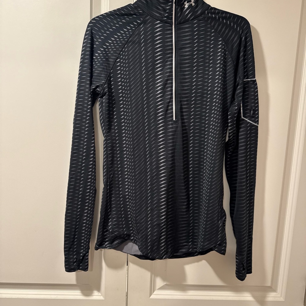 Under Armour Black & Gray Long-Sleeve 1/4 Zip Performance Top